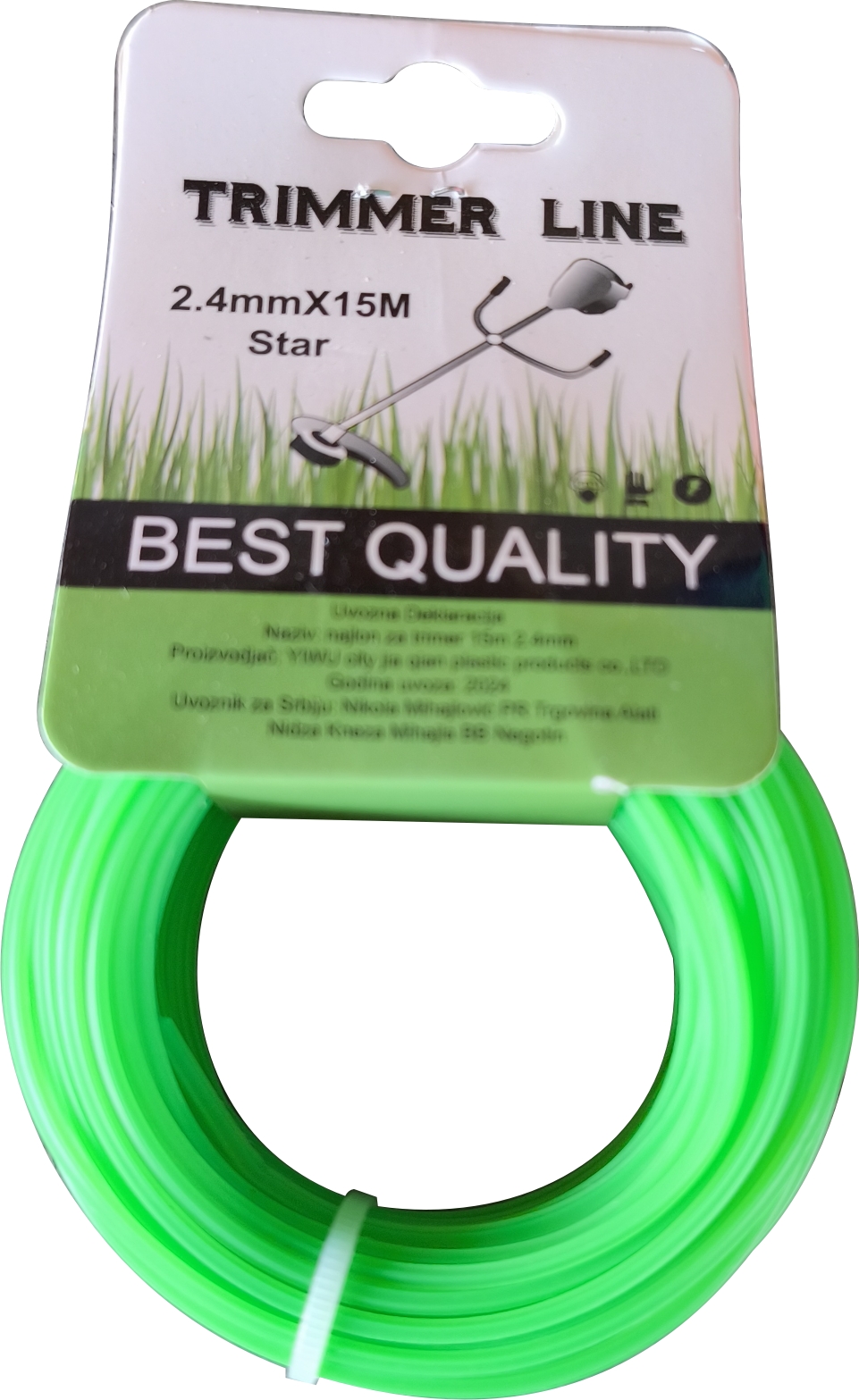Najlon za trimer zvezda 2.4mm 15m